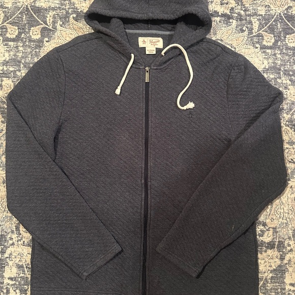 Original Penguin Dark Blue Zip-Up Sweater Men’s XL - Picture 1 of 6